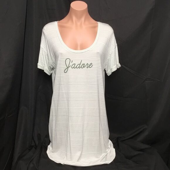 Nordstrom Lingerie Soft Striped Nightshirt (D13) - Picture 1 of 7